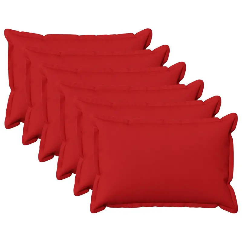 Vidaxl kussensloop 6 pcs houten rood 40 x 60 cm faux linnen