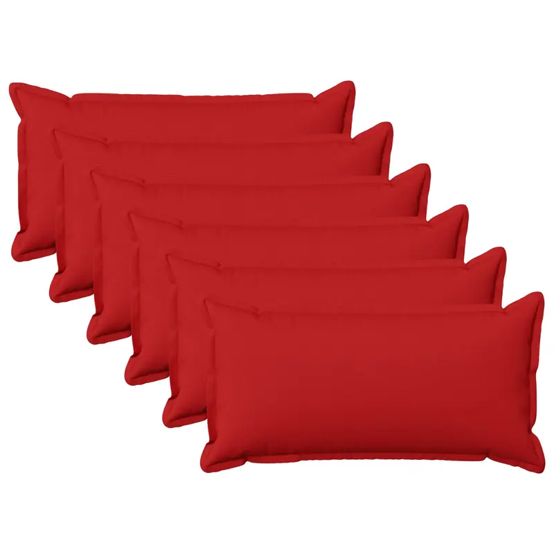 Vidaxl kussensloop 6 pcs houten rood 40 x 80 cm faux linnen