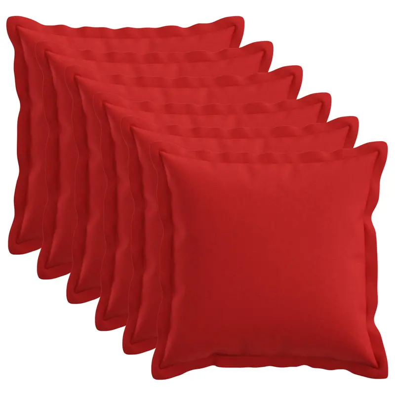 Vidaxl kussensloop 6 pcs houten rood 45 x 45 cm faux linnen