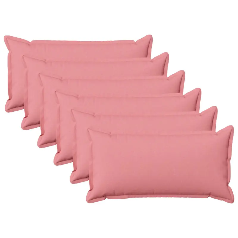 Vidaxl kussensloop 6 pcs houten roze 40 x 80 cm faux linnen