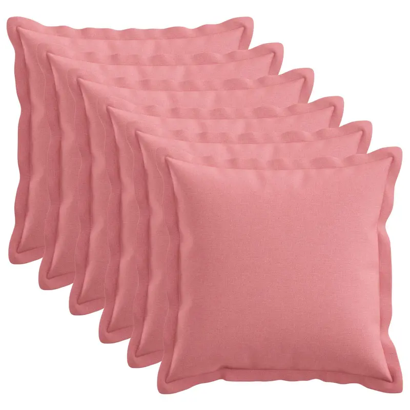 Vidaxl kussensloop 6 pcs houten roze 50 x 50 cm faux linnen