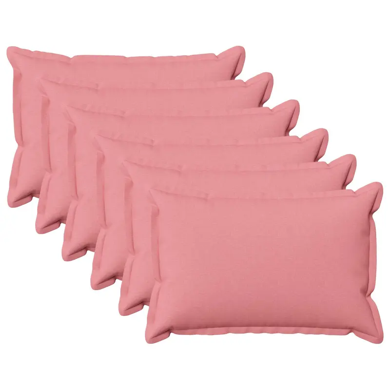 Vidaxl kussensloop 6 pcs houten roze 50 x 75 cm faux linnen