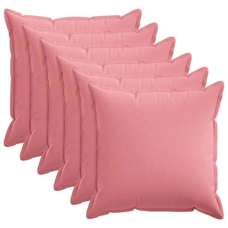 Vidaxl kussensloop 6 pcs houten roze 80 x 80 cm faux linnen