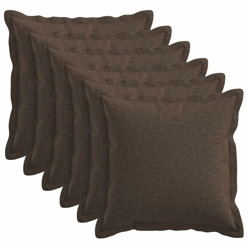 Vidaxl kussensloop 6 pcs houten taupe 45 x 45 cm faux linnen