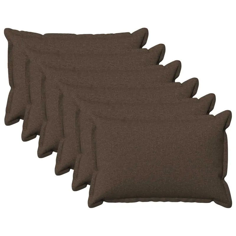 Vidaxl kussensloop 6 pcs houten taupe 50 x 75 cm faux linnen