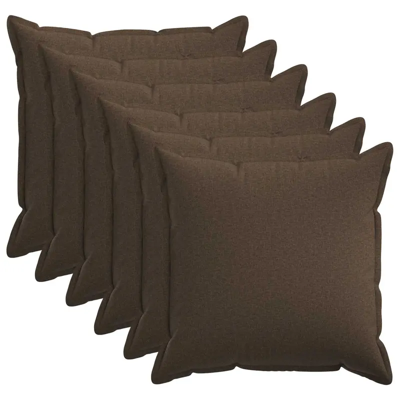 Vidaxl kussensloop 6 pcs houten taupe 80 x 80 cm faux linnen