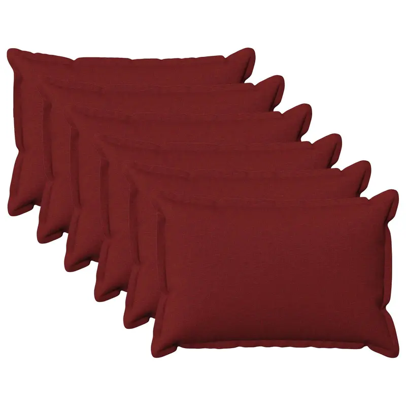 Vidaxl kussensloop 6 pcs houten wijnrood 40 x 60 cm faux linnen