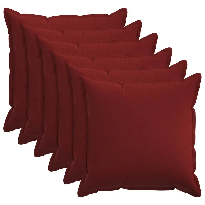 Vidaxl kussensloop 6 pcs houten wijnrood 80 x 80 cm faux linnen