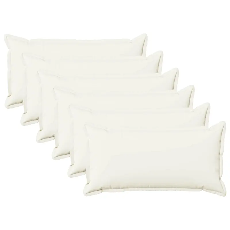 Vidaxl kussensloop 6 pcs houten wit 40 x 80 cm faux linnen