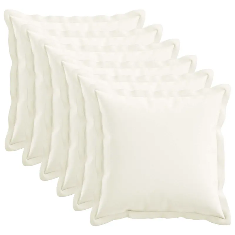 Vidaxl kussensloop 6 pcs houten wit 45 x 45 cm faux linnen