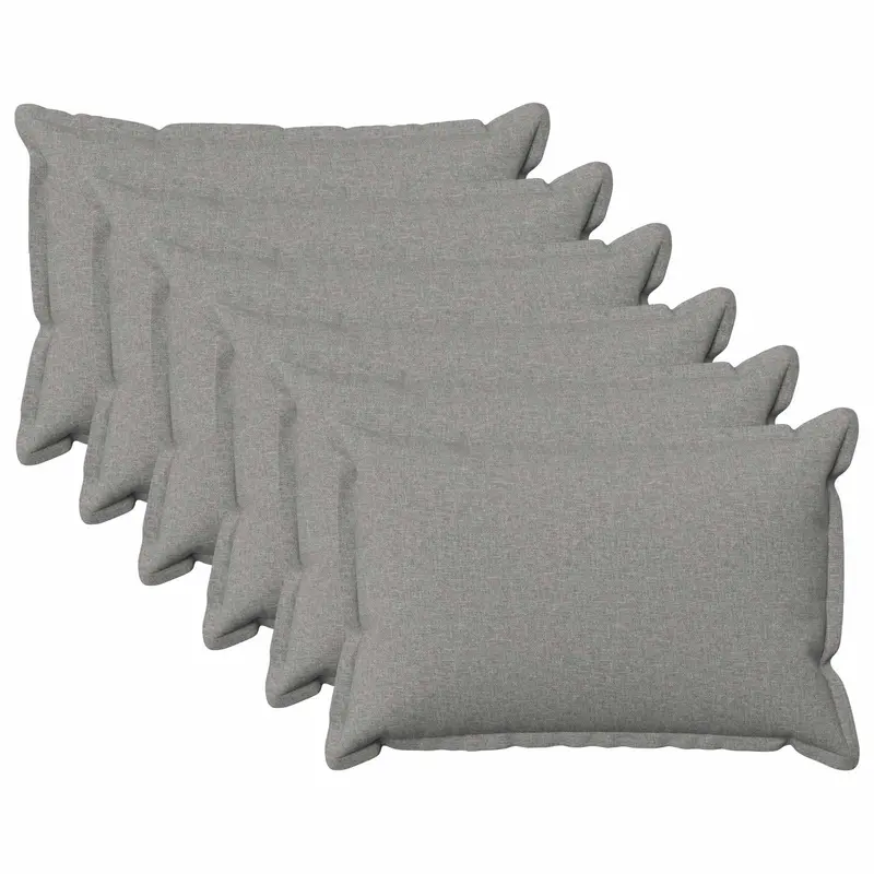 Vidaxl kussensloop 6 pcs houten wolkengrijs 40 x 60 cm faux linnen