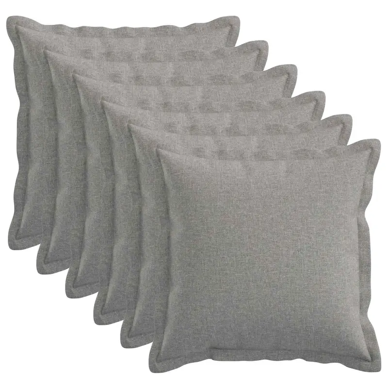 Vidaxl kussensloop 6 pcs houten wolkengrijs 50 x 50 cm faux linnen