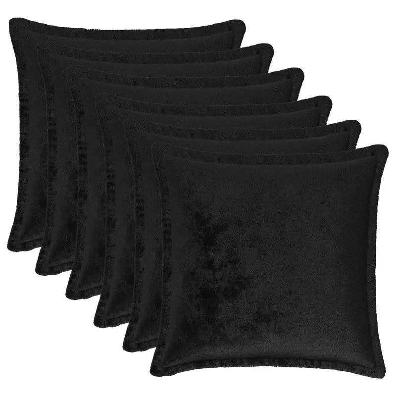 Vidaxl kussensloop 6 pcs houten zwart 40 x 40 cm flanel