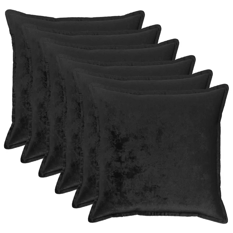 Vidaxl kussensloop 6 pcs houten zwart 60 x 60 cm flanel