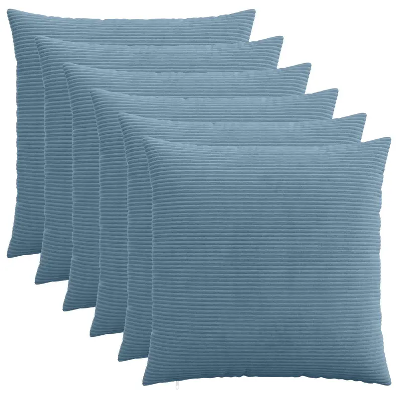 Vidaxl kussensloop 6 st heerlen blauw 80 x 80 cm corduroy