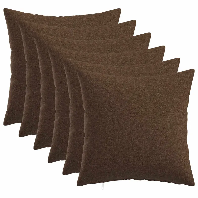 Vidaxl kussensloop 6 st heerlen bruin 35 x 35 cm stof