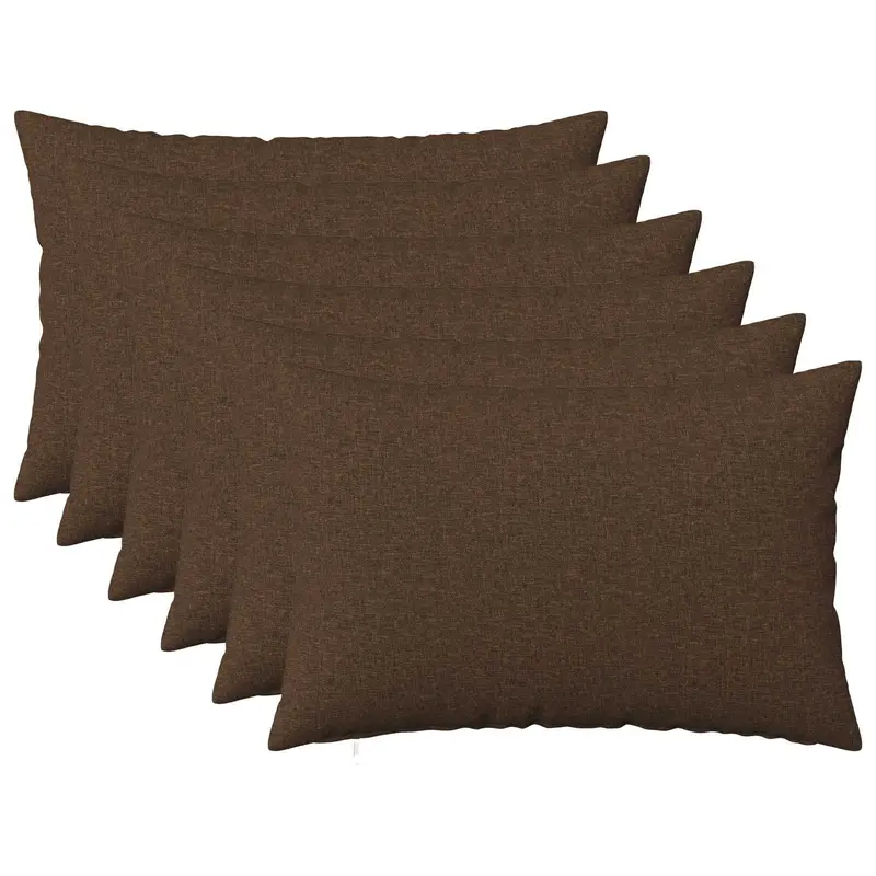 Vidaxl kussensloop 6 st heerlen bruin 50 x 80 cm stof