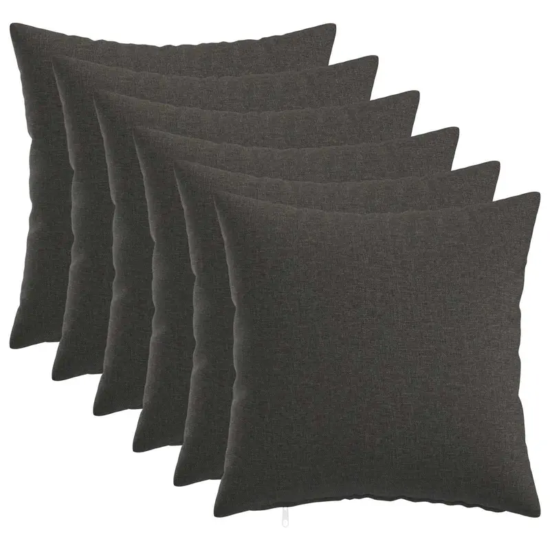 Vidaxl kussensloop 6 st heerlen donkergrijs 35 x 35 cm stof