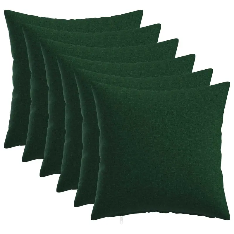 Vidaxl kussensloop 6 st heerlen donkergroen 40 x 40 cm stof