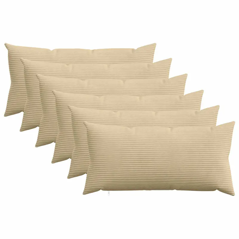 Vidaxl kussensloop 6 st heerlen grijs groen 40 x 80 cm corduroy