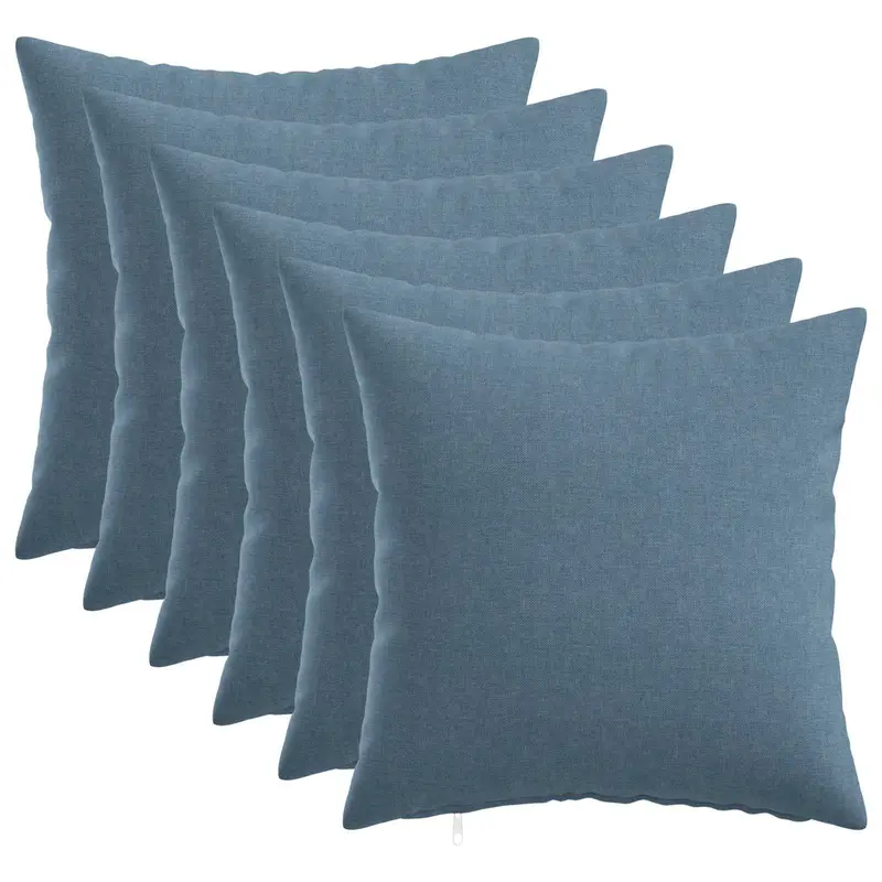 Vidaxl kussensloop 6 st heerlen jeans blauw 30 x 30 cm stof