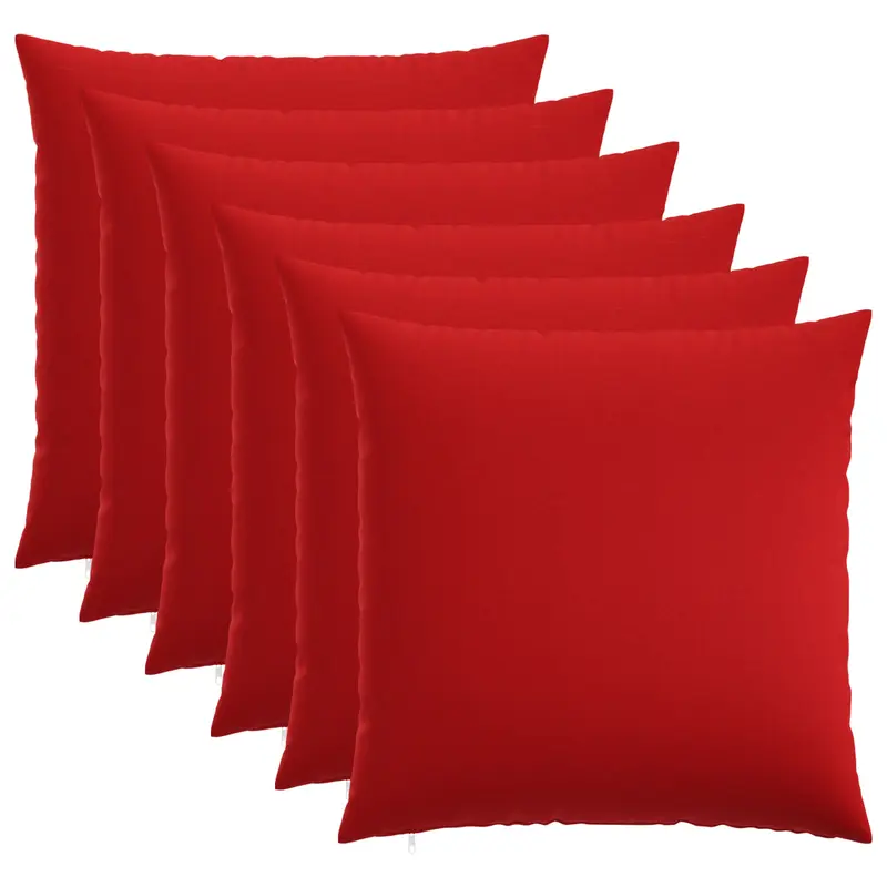 Vidaxl kussensloop 6 st heerlen rood 80 x 80 cm stof