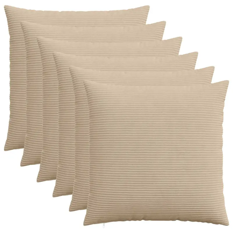 Vidaxl kussensloop 6 st heerlen taupe 70 x 70 cm corduroy
