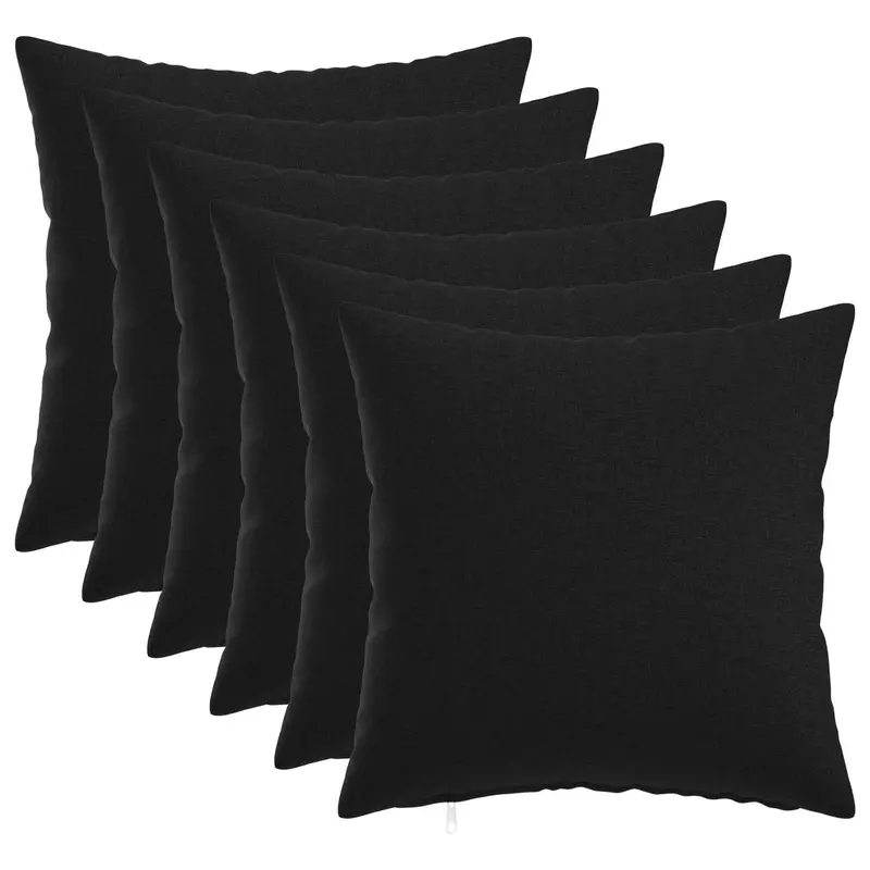 Vidaxl kussensloop 6 st heerlen zwart 40 x 40 cm stof
