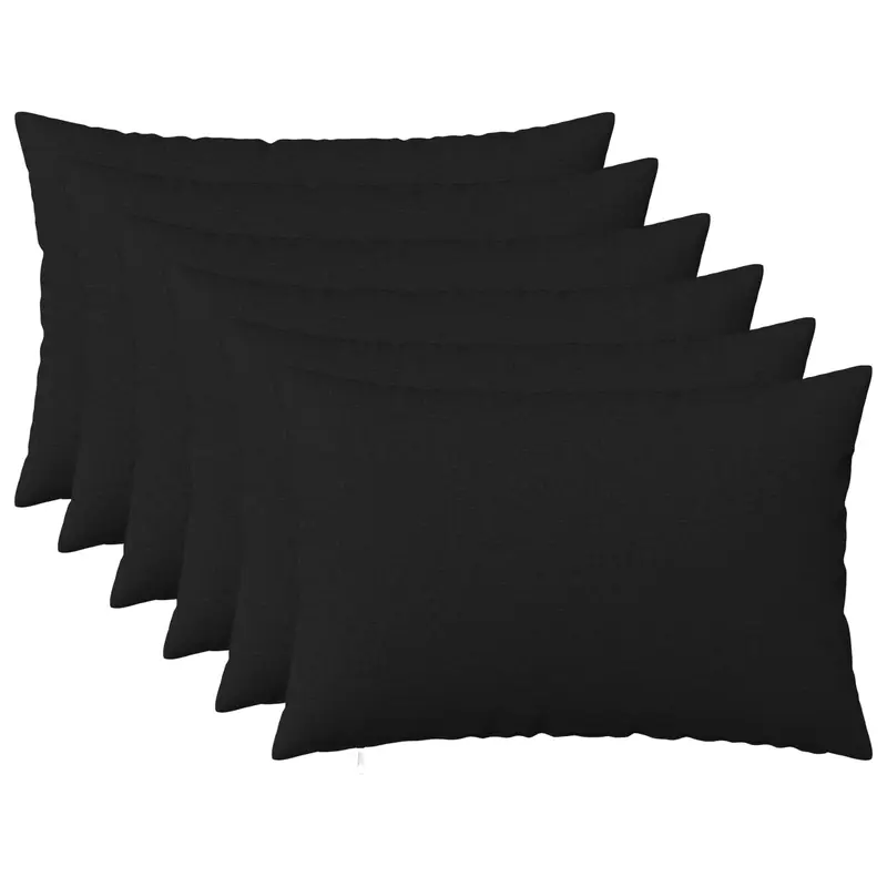 Vidaxl kussensloop 6 st heerlen zwart 40 x 60 cm stof
