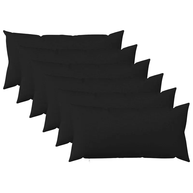 Vidaxl kussensloop 6 st heerlen zwart 40 x 70 cm stof