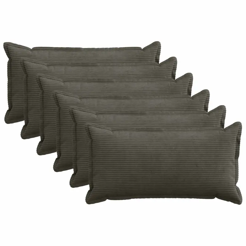 Vidaxl kussensloop 6 st houten antraciet 40 x 70 cm corduroy