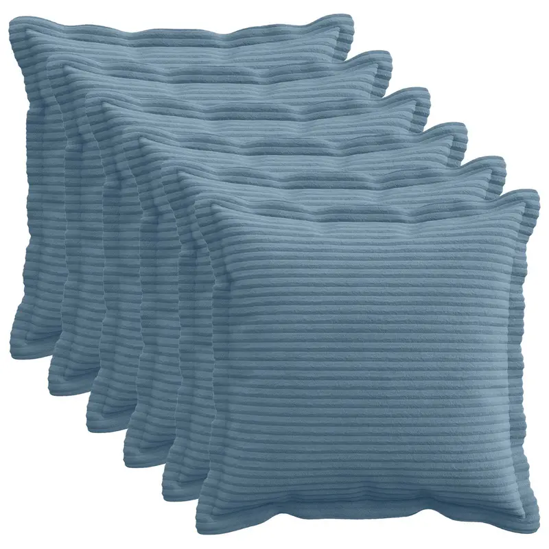 Vidaxl kussensloop 6 st houten blauw 40 x 40 cm corduroy