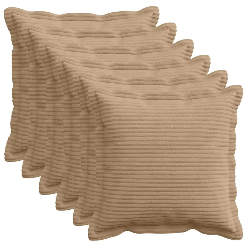 Vidaxl kussensloop 6 st houten bruin 30 x 30 cm corduroy