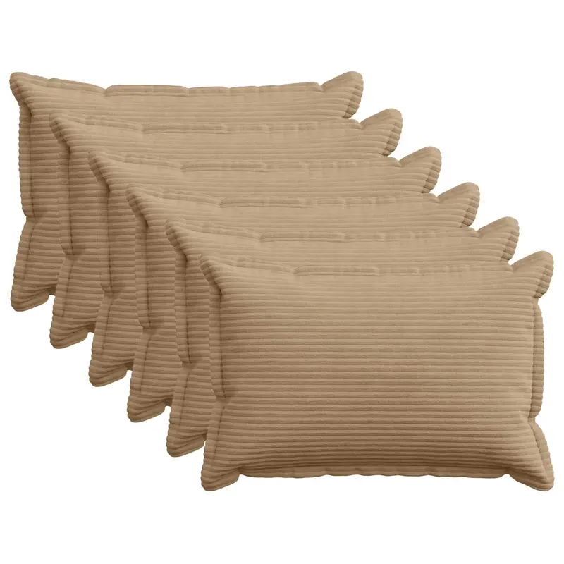 Vidaxl kussensloop 6 st houten bruin 50 x 75 cm corduroy