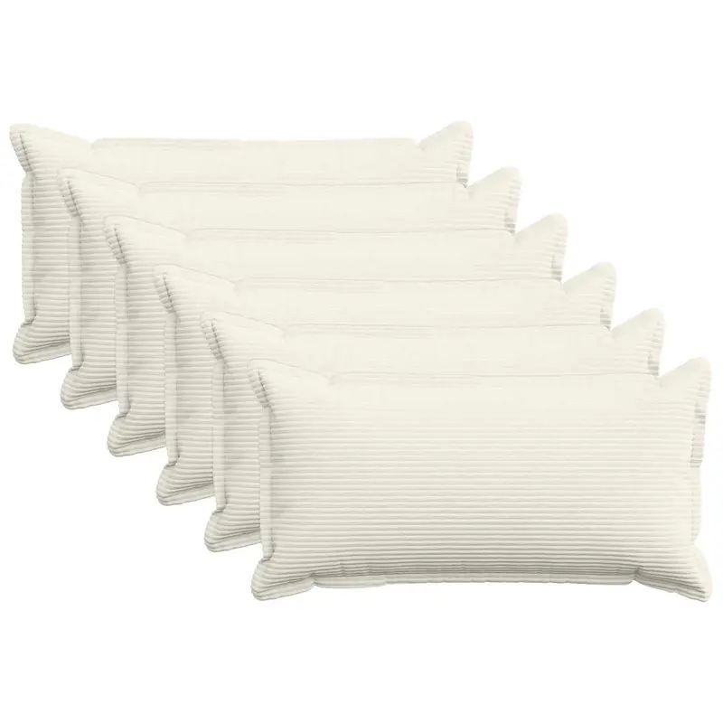 Vidaxl kussensloop 6 st houten crèmekleurig 40 x 80 cm corduroy