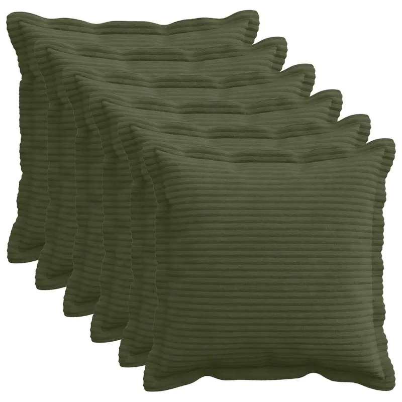Vidaxl kussensloop 6 st houten groen 30 x 30 cm corduroy
