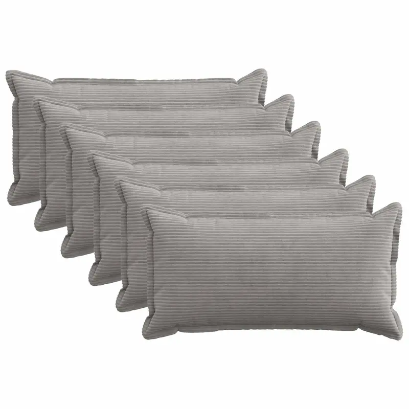 Vidaxl kussensloop 6 st houten lichtgrijs 40 x 70 cm corduroy