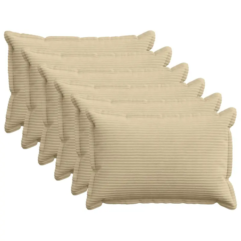 Vidaxl kussensloop 6 st houten lichtgroen grijs 40 x 60 cm corduroy