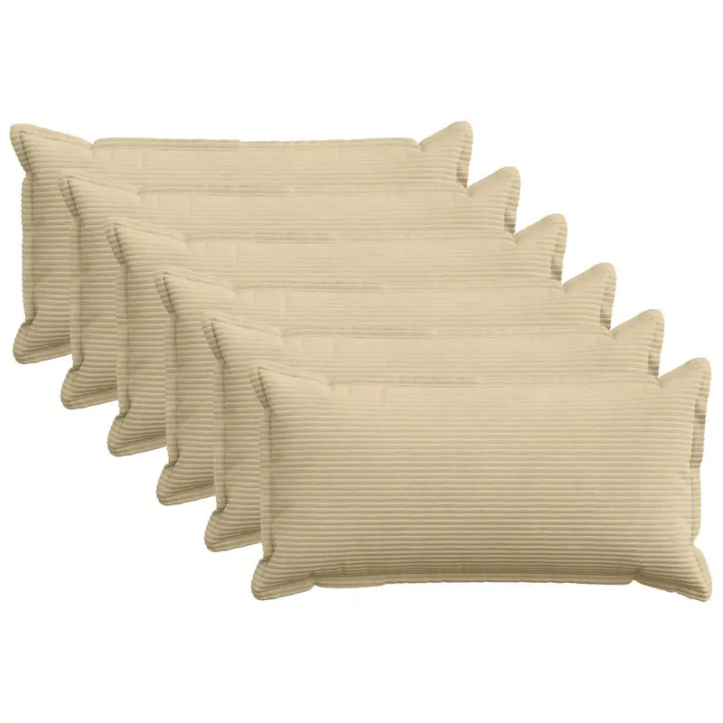 Vidaxl kussensloop 6 st houten lichtgroen grijs 40 x 80 cm corduroy