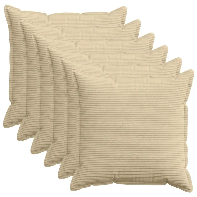Vidaxl kussensloop 6 st houten lichtgroen grijs 60 x 60 cm corduroy