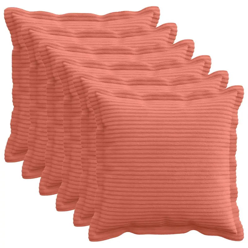 Vidaxl kussensloop 6 st houten rood-oranje 30 x 30 cm corduroy