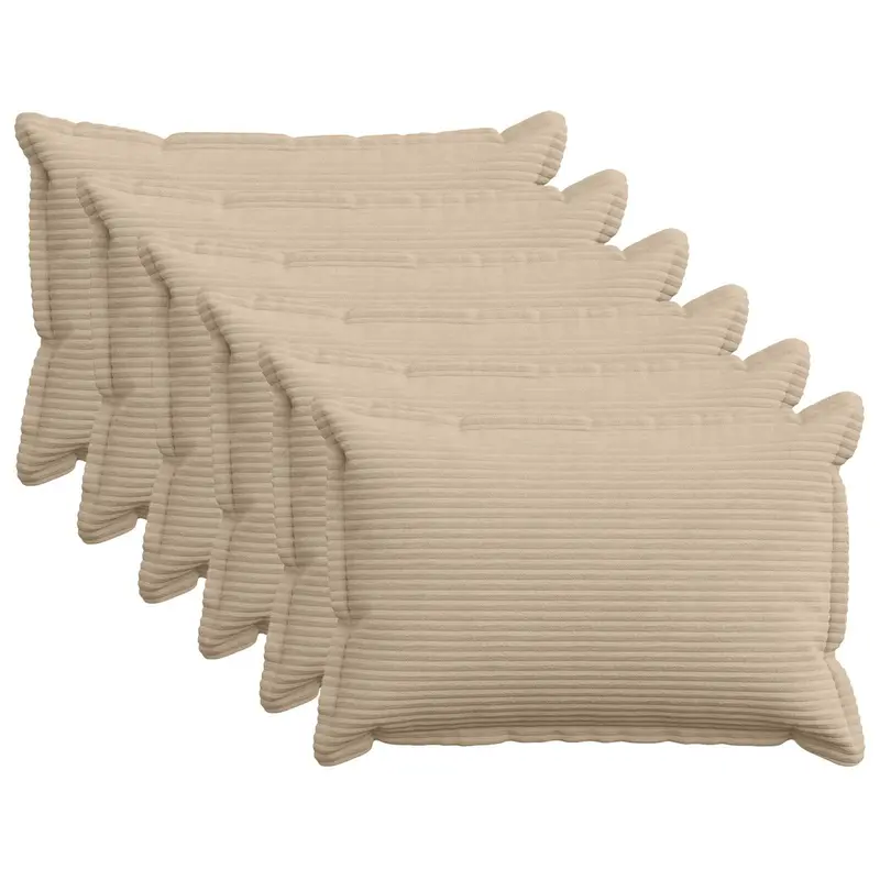 Vidaxl kussensloop 6 st houten taupe 30 x 50 cm corduroy