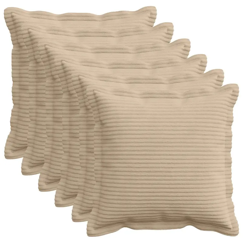 Vidaxl kussensloop 6 st houten taupe 40 x 40 cm corduroy