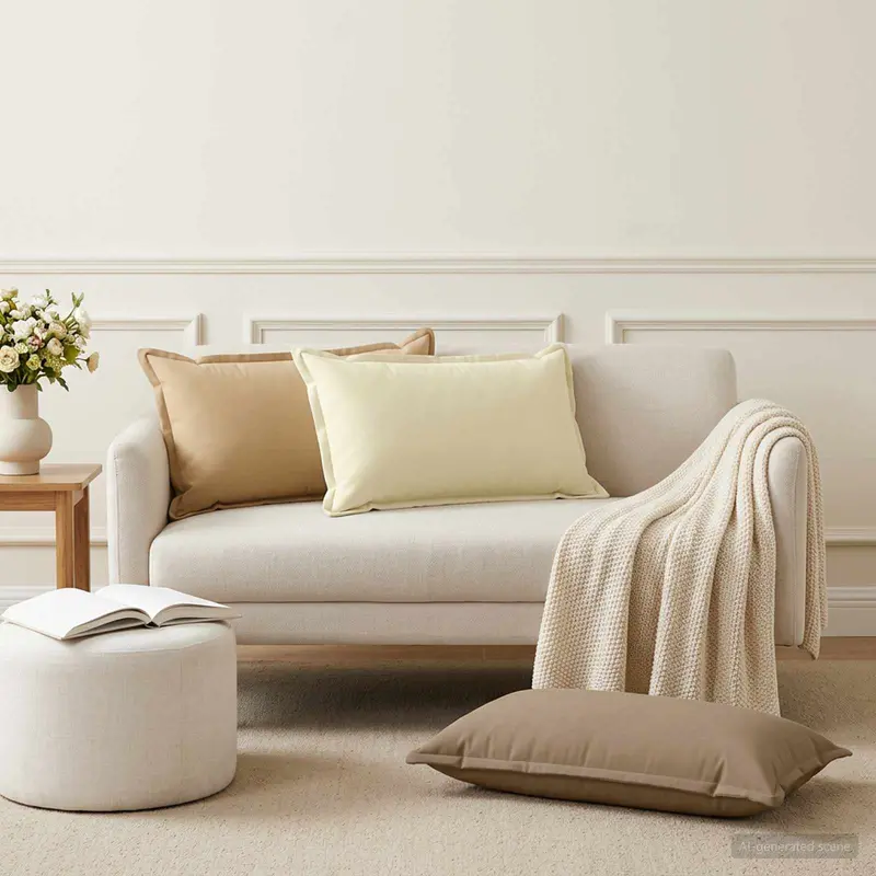 Vidaxl kussensloop 6 st houten taupe 40 x 70 cm polyester