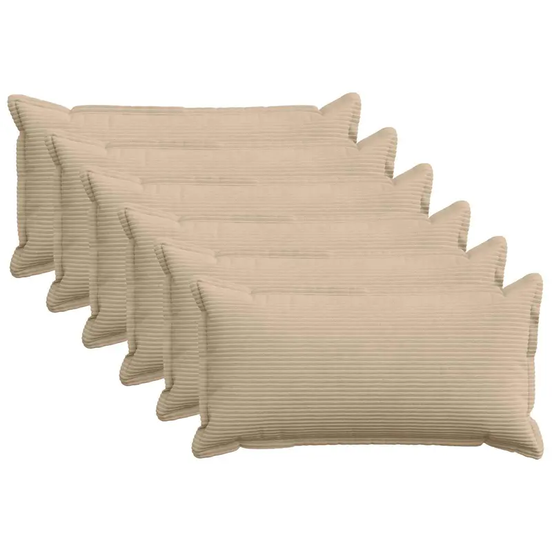 Vidaxl kussensloop 6 st houten taupe 40 x 80 cm corduroy