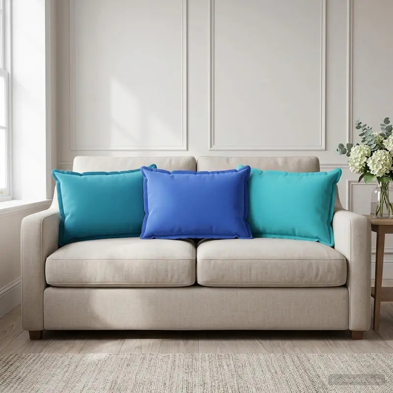 Vidaxl kussensloop 6 st houten turquoise 30 x 50 cm polyester