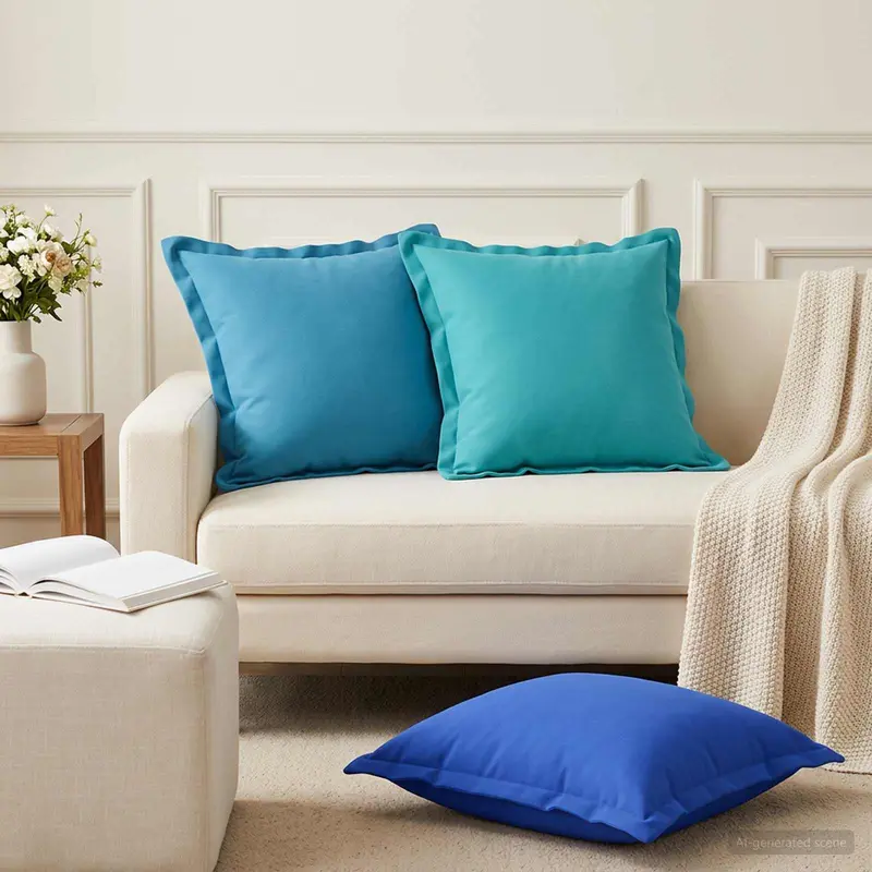 Vidaxl kussensloop 6 st houten turquoise 50 x 50 cm polyester