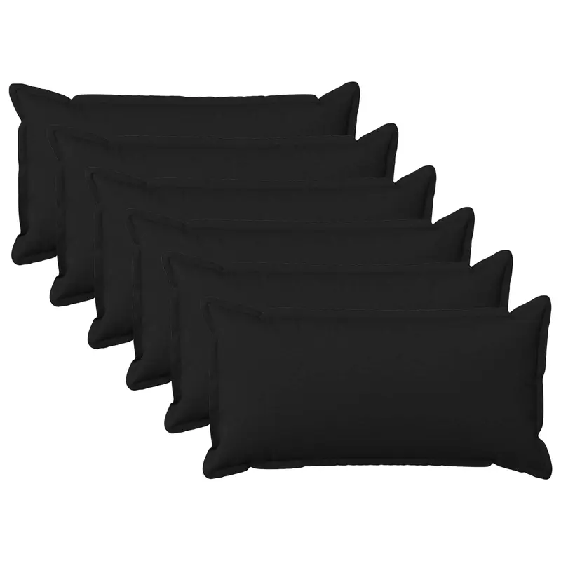 Vidaxl kussensloop 6 st houten zwart 40 x 80 cm faux linnen