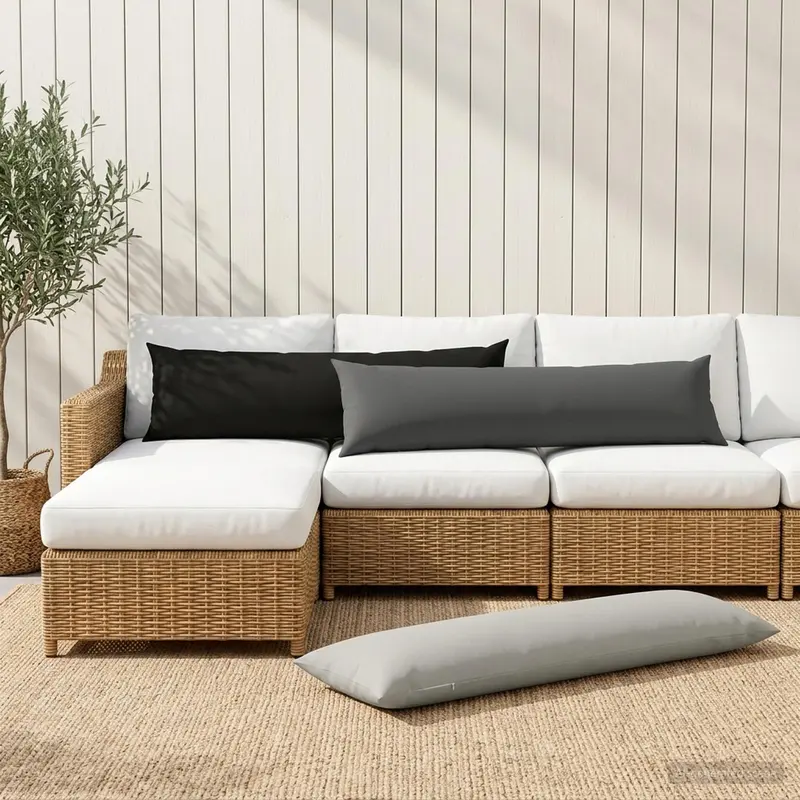 Vidaxl kussensloop heerlen grijs 40 x 145 cm polyester