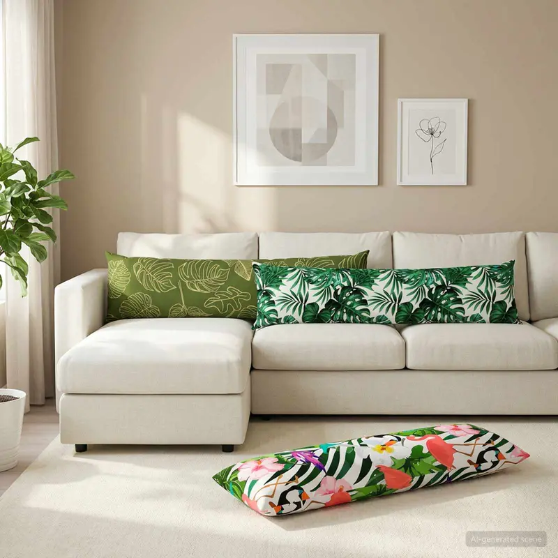 Vidaxl kussensloop heerlen meerkleurig 40 x 145 cm polyester
